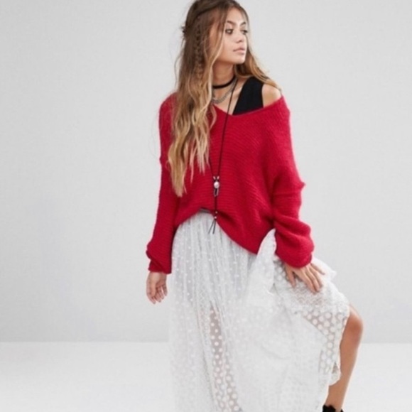 Free People All Mine Raspberry Sweater - Picture 2 of 13